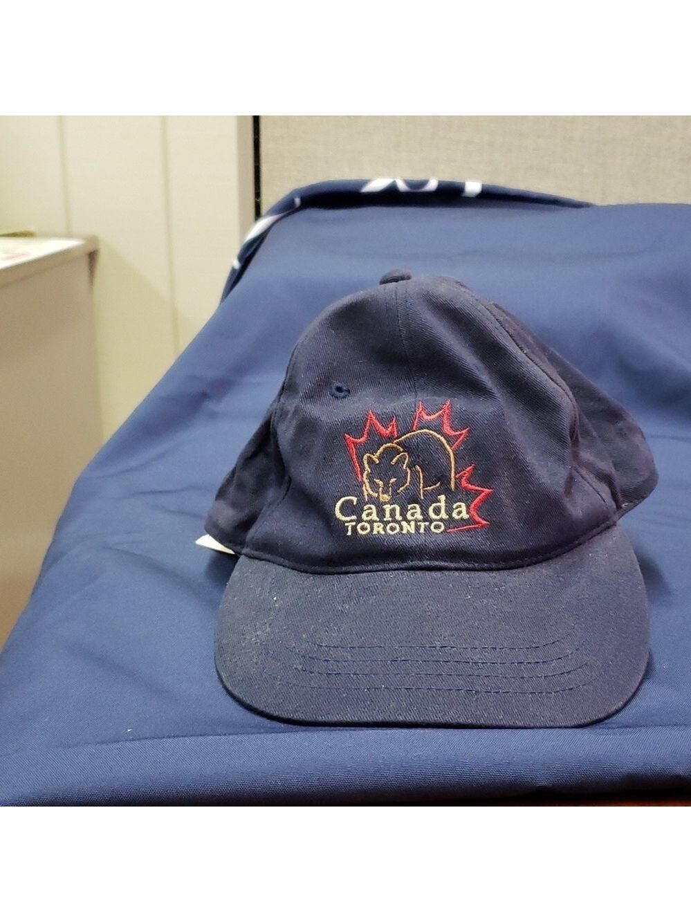 Toronto Canada Ballcap in Navy Blue with embroidered bear and maple leaf